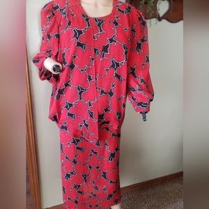 Vintage Isadora New York Size 10 Red & Black Party Dress . Great for a night out